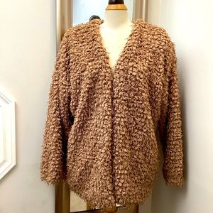 Caramel lined ribbon cardigan size large